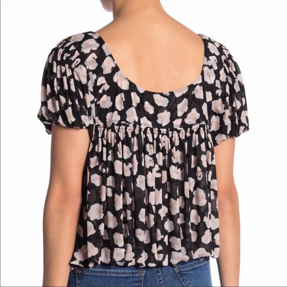 Free People Megs Blouse, size small (animal print) - Picture 6 of 8